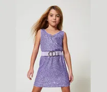 Tops - Paillettentop, Pastel Violet, Paillettes, Größe: 8A