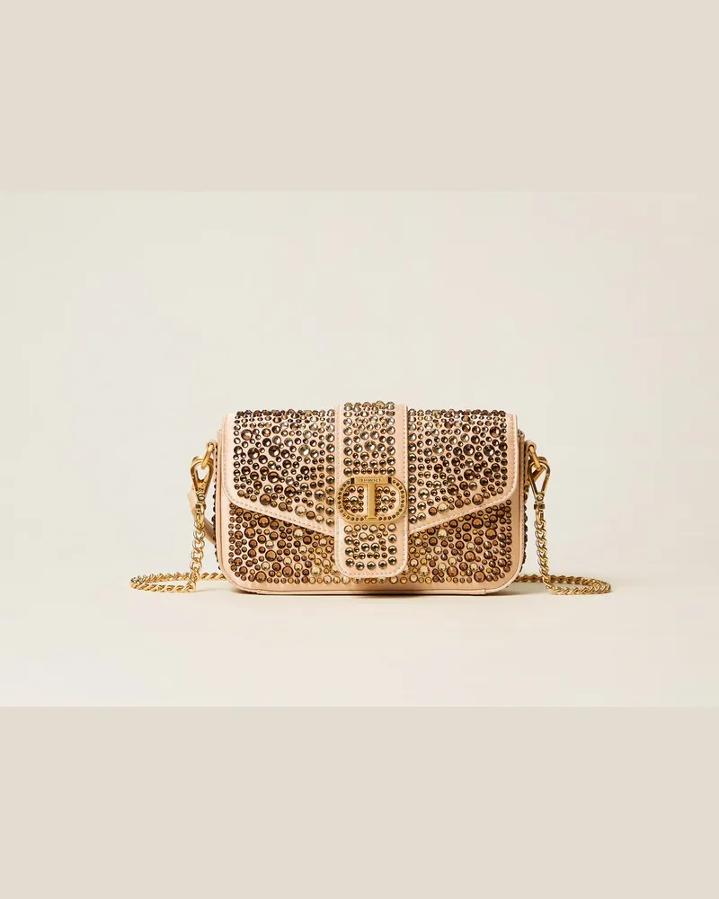 Twin-Set Taschen - Umhängetasche „Amie" mit Strass, Alpakabraun, Einheitsgröße Alpakabraun