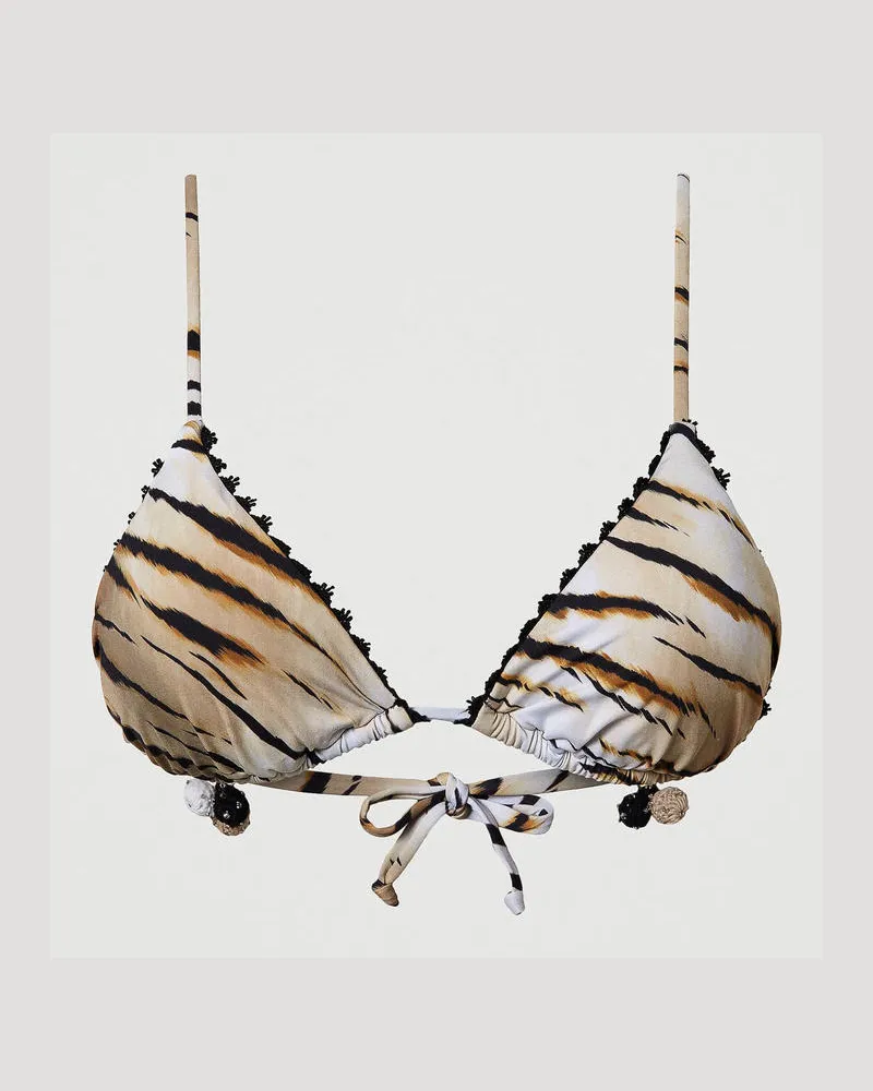 Twin-Set Bademode - Bedrucktes Triangel-Bikinitop, Print Animal, Größe: 2-B 