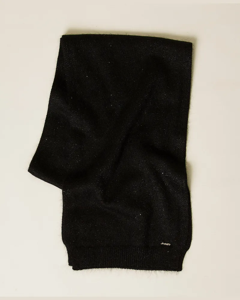 Twin-Set Accessoires - Strickschal mit Pailletten, Schwarz, Alpaka, Einheitsgröße Schwarz