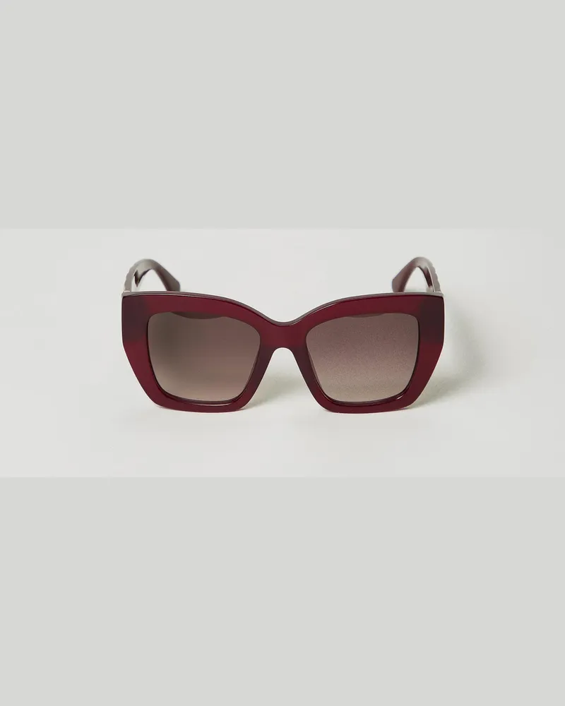Twin-Set Accessoires - Opalisierende Oversized-Sonnenbrille, "Shiny Opal"-Bordeaux, Einheitsgröße Shiny