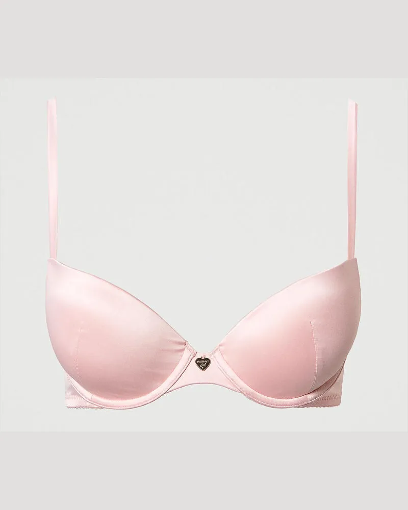 Twin-Set Unterwäsche - Push-up-BH aus Satin, „Coral Blush"-Rosa, Größe: 1-D 