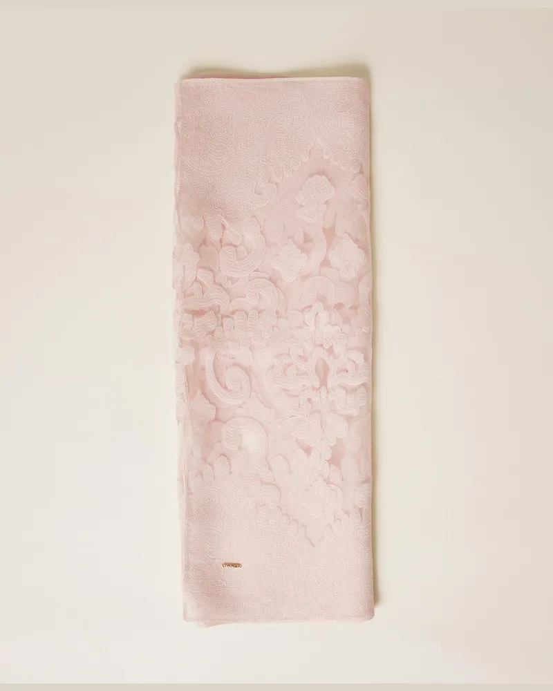 Twin-Set Accessoires - Stola aus Intarsien-Spitze, Sandrosa, Pizzo, Einheitsgröße Sandrosa