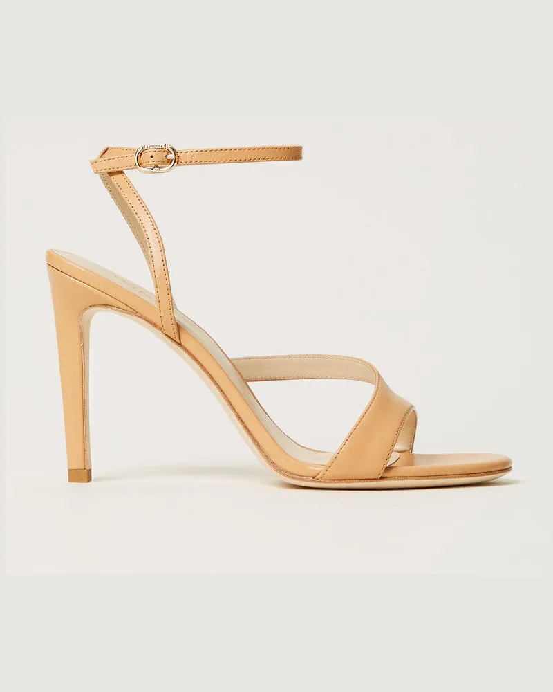 Twin-Set Schuhe - Hohe Sandalette aus Leder, Nudebeige, Größe Nudebeige