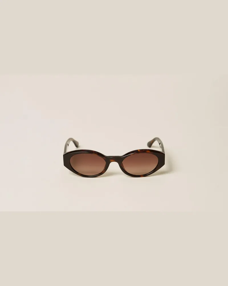 Twin-Set Accessoires - Ovale Sonnenbrille aus Acetat, Dark Havana, Einheitsgröße Dark