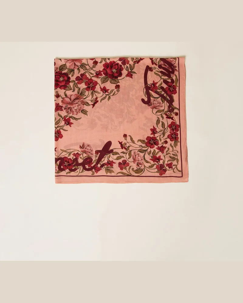 Twin-Set Tuch mit Blumenprint Burgundy