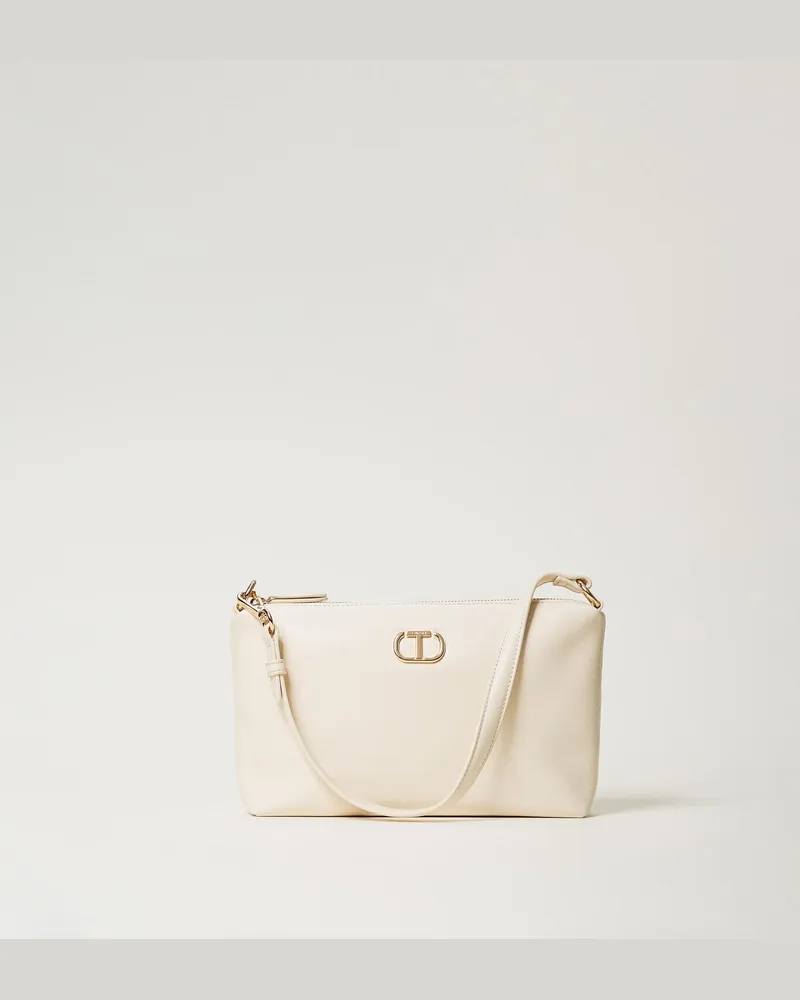 Twin-Set Taschen - Umhängetasche „Mignon" mit Oval T, „White Cream", Einheitsgröße 