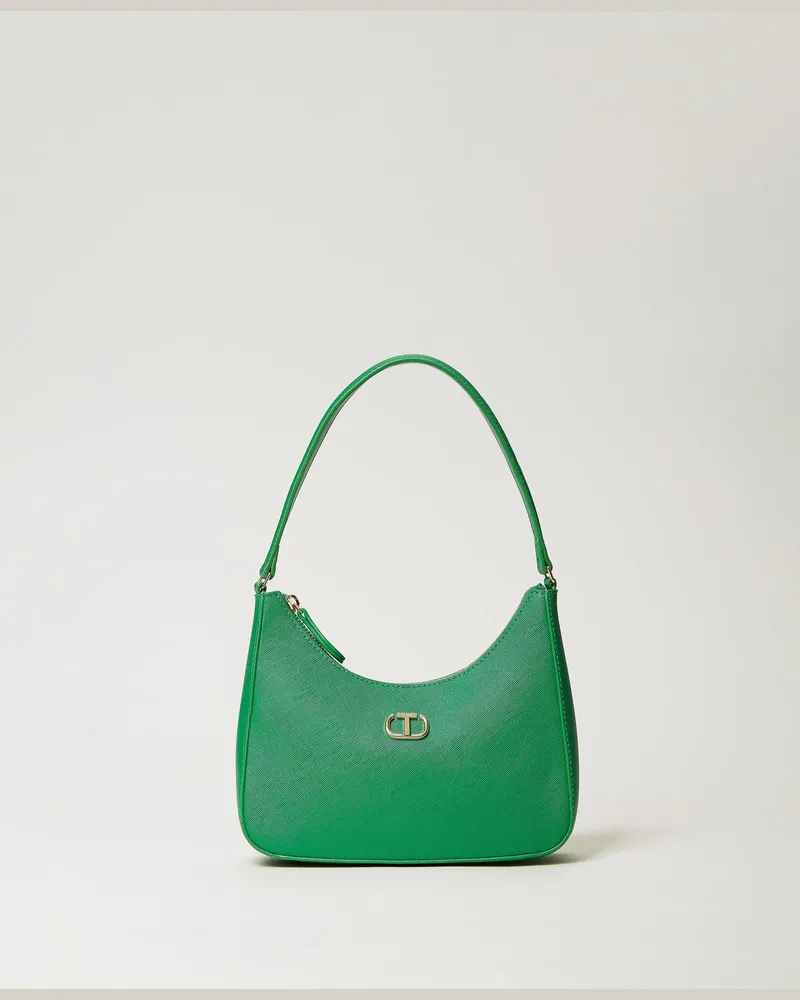 Twin-Set Taschen - Mini-Hobo-Bag mit Oval T, Flag Green, Einheitsgröße 