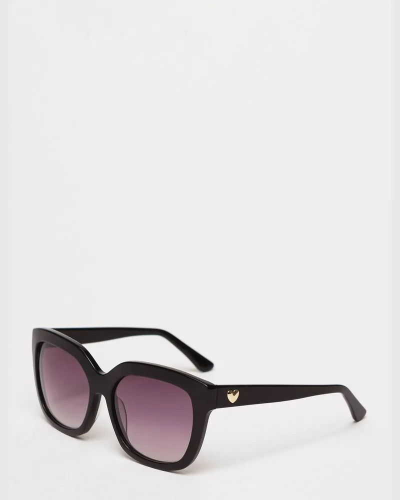 Twin-Set Accessoires - Eckige Sonnenbrille, Schwarz, Einheitsgröße Schwarz