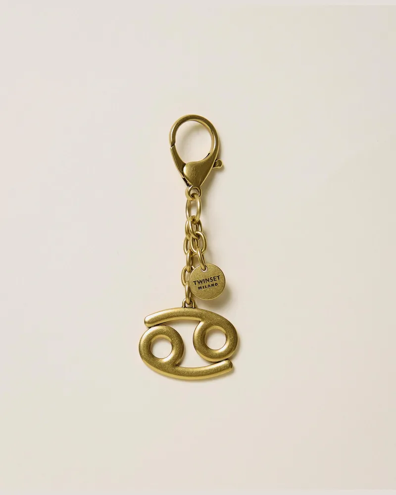 Twin-Set Sternzeichen-Schlüsselanhänger mit Logo, Damen, Krebs Krebs