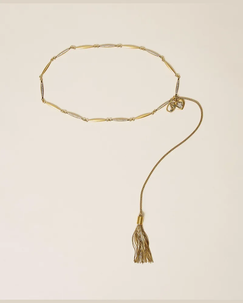 Twin-Set Schmuckgürtel mit Quasten-Anhänger Natural