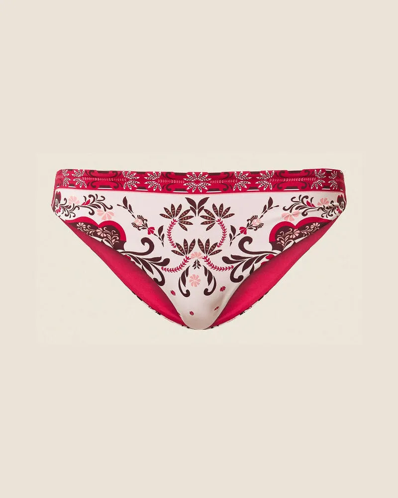 Twin-Set Bademode - Bikinihose mit Foulardprint, Print Foulard Fuchsia, Größe Print