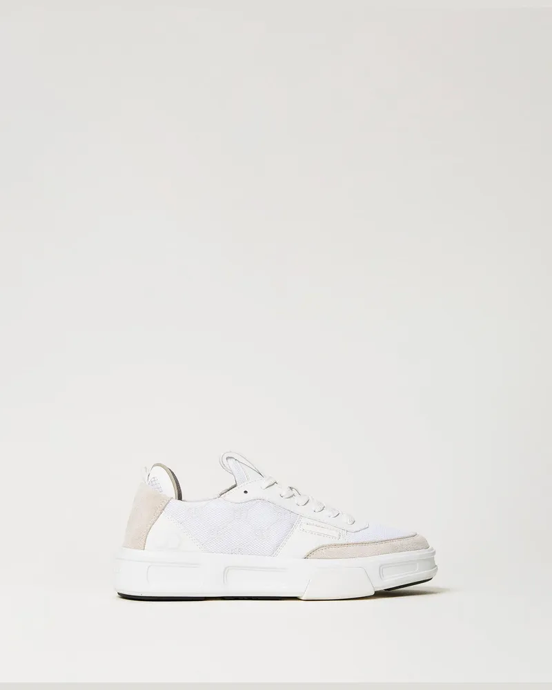 Twin-Set Schuhe - Fessura Sneakers mit Kontrasteinsätzen, Weiß, Größe Weiß