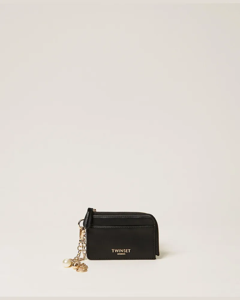 Twin-Set Kartenetui mit Charms und Logo Schwarz