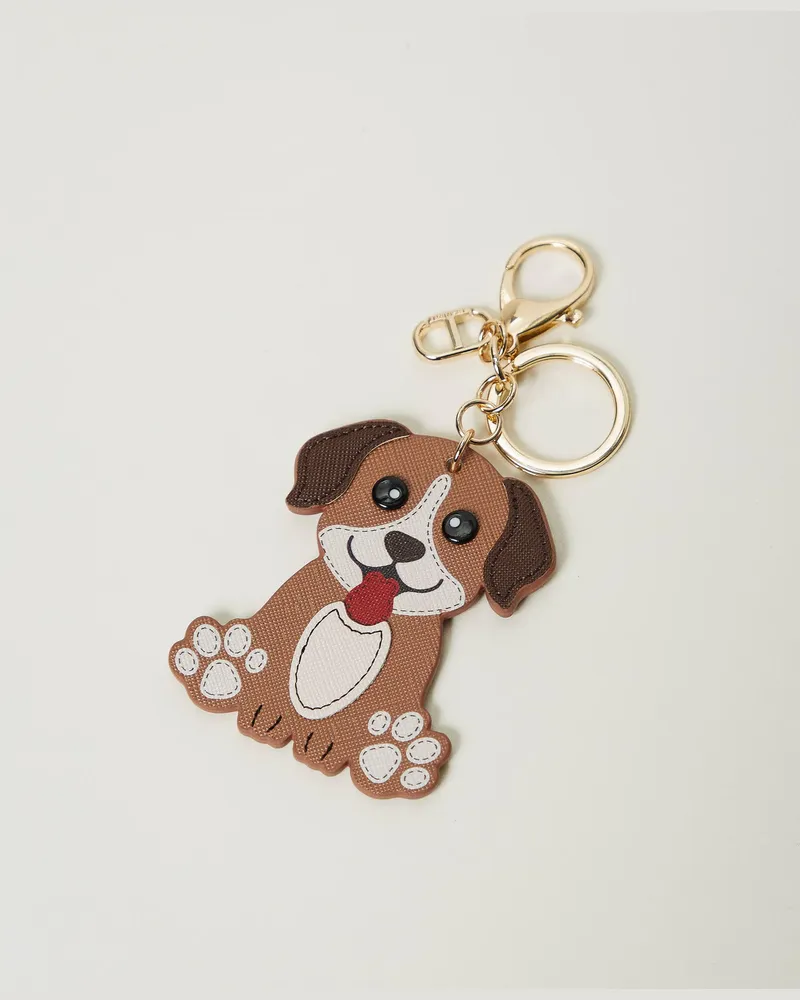 Twin-Set Accessoires - Schlüsselanhänger mit Hund und Oval T, Malzschokolade, Einheitsgröße Malzschokolade