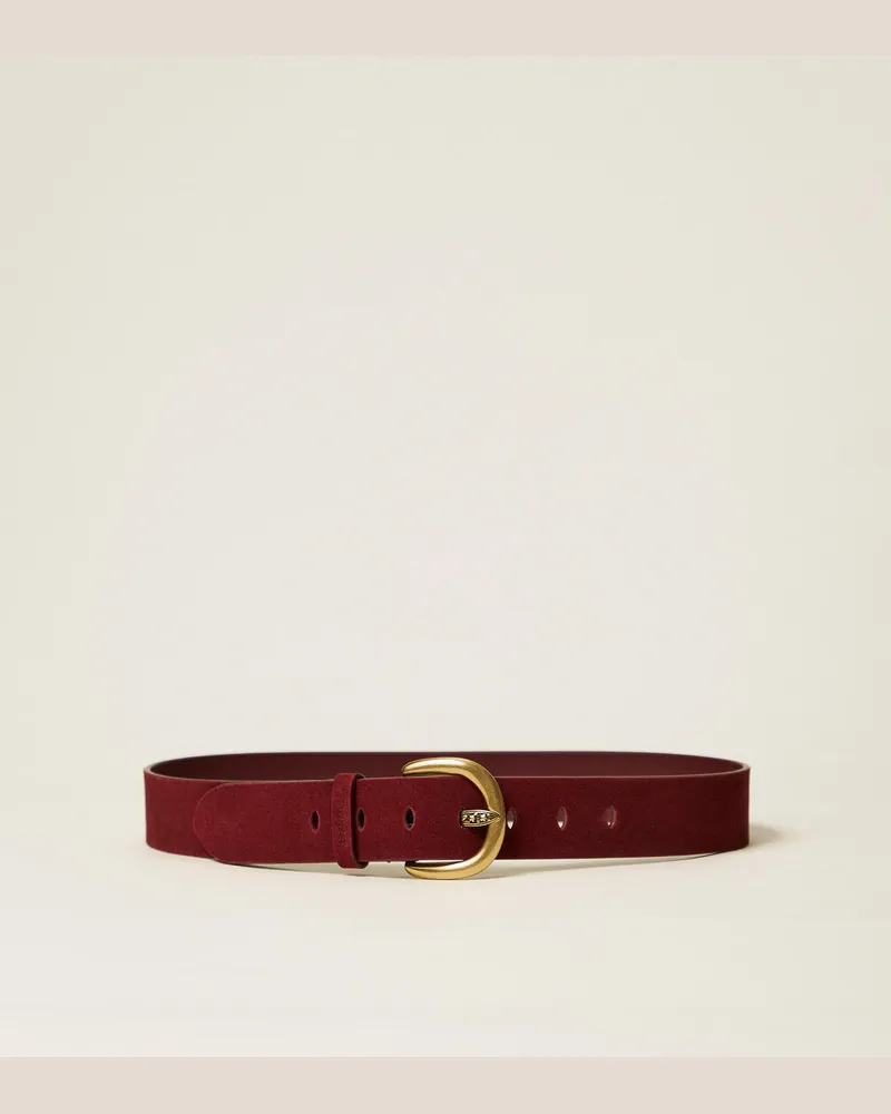 Twin-Set Accessoires - Gürtel aus Veloursleder, Purple Eden, Größe Purple