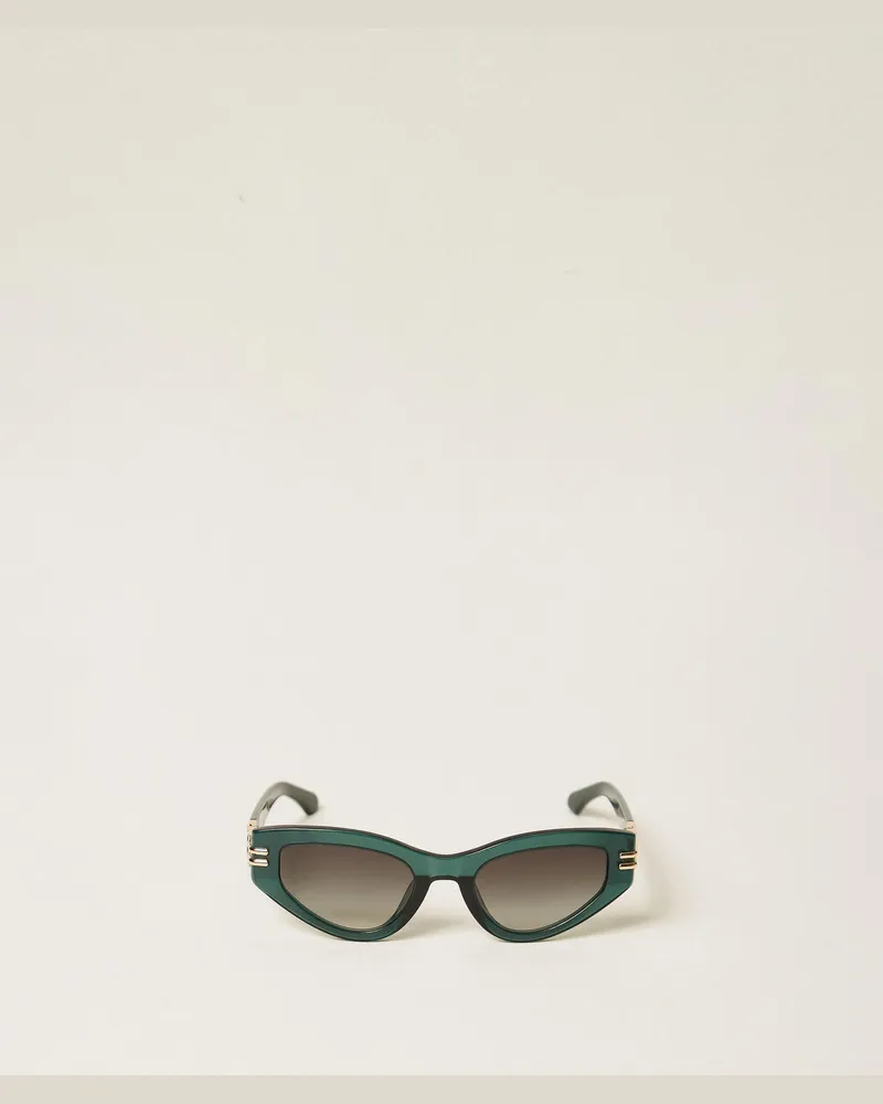 Twin-Set Accessoires - Sonnenbrille in Schmetterlingsform, Alpengrün, Einheitsgröße Alpengrün