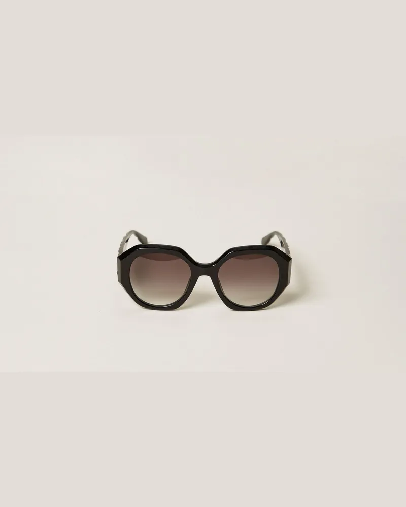 Twin-Set Oversized-Sonnenbrille, Damen, Schwarz Schwarz