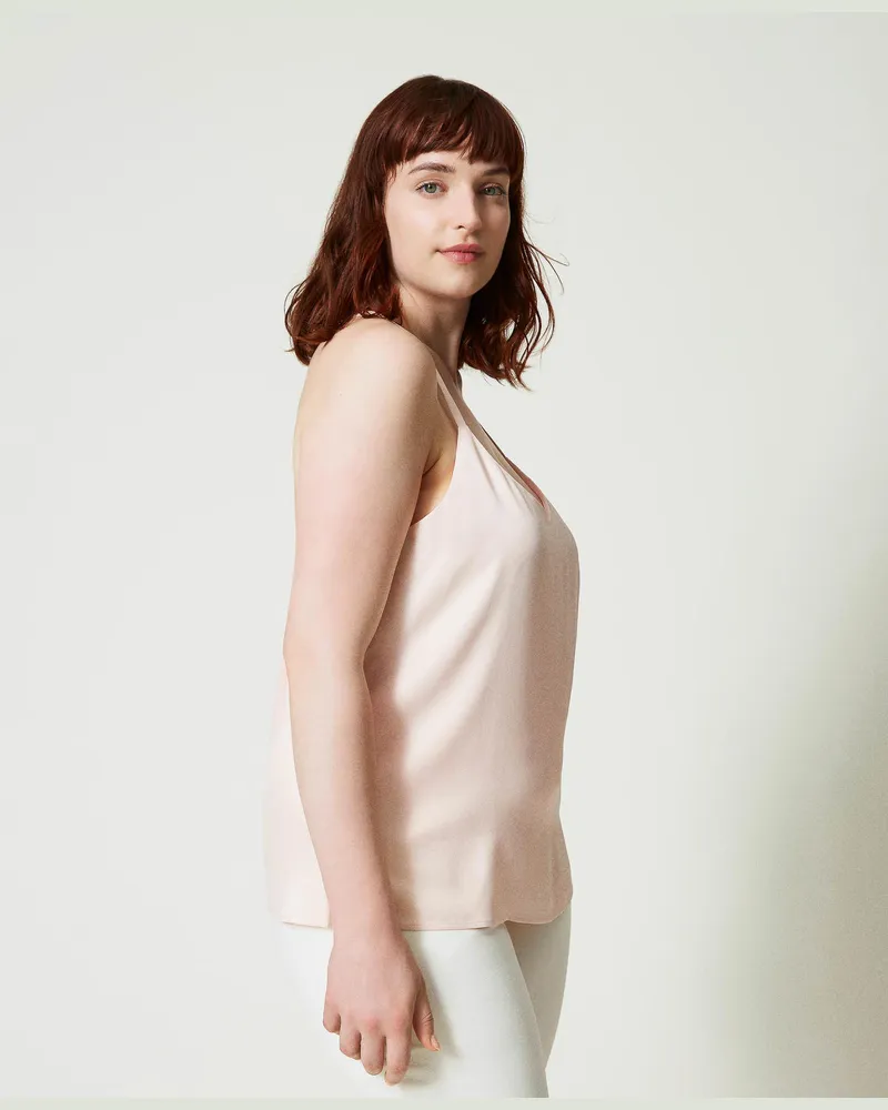 Twin-Set Tops - Trägertop aus Satin, Cupcake Pink, Größe: 50 