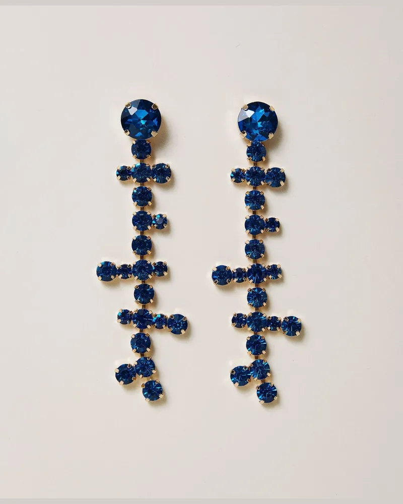 Actitude by Twinset Hängeohrringe mit Strass Malibu-blau