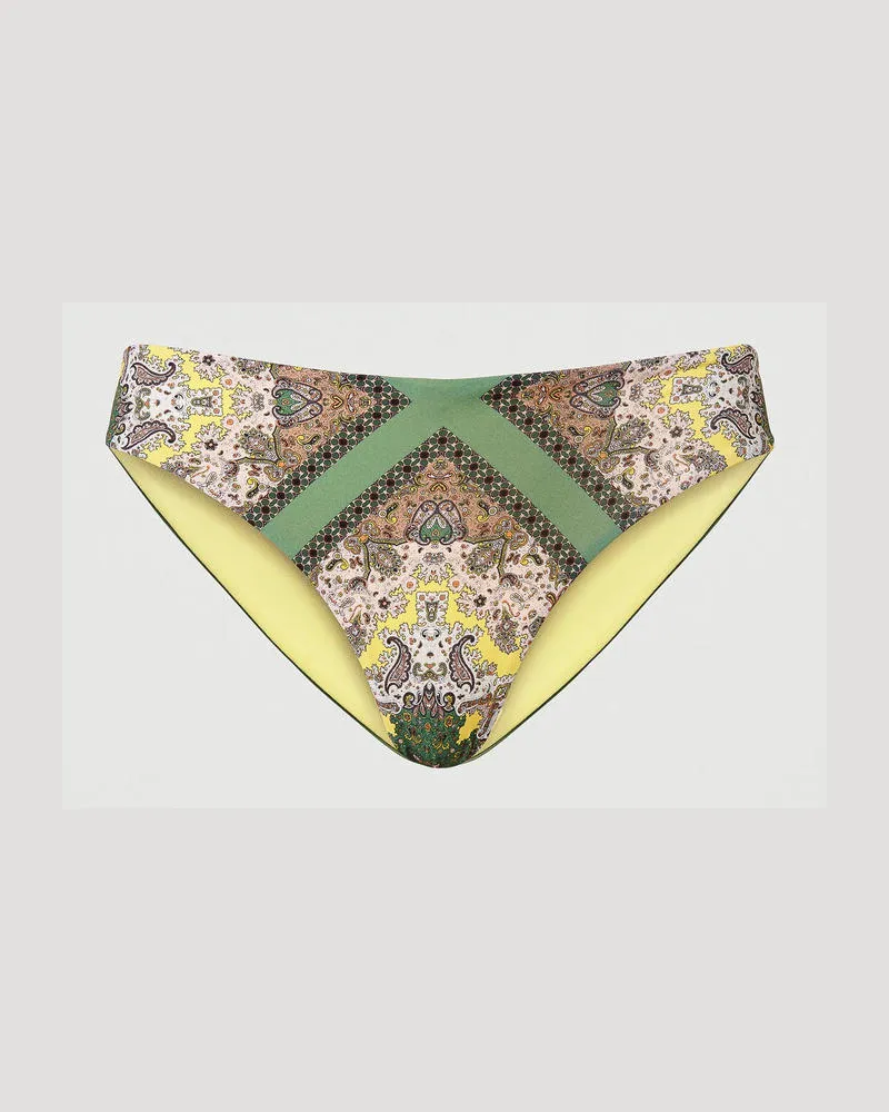 Twin-Set Bademode - Brazilian-Bikinihose mit Foulardprint, Foulardprint „Turtle Green", Größe: II 