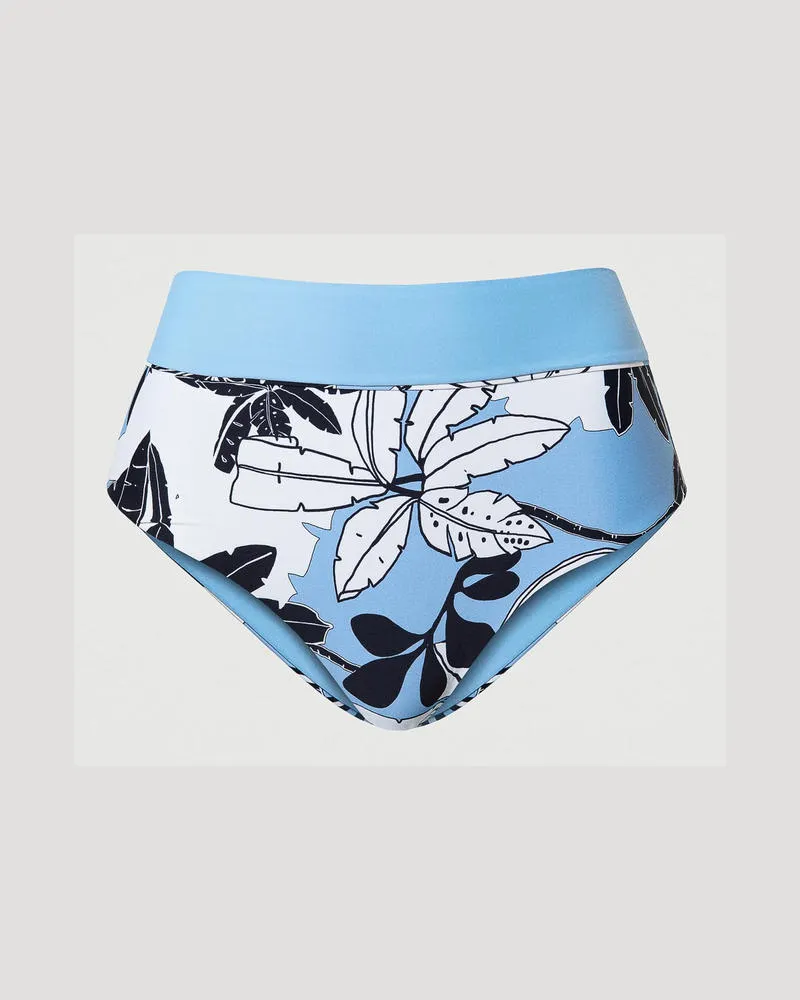 Twin-Set Bademode - Beidseitig tragbare Bikinihose mit Blumen, Print Exotic Kornblume, Größe: V 