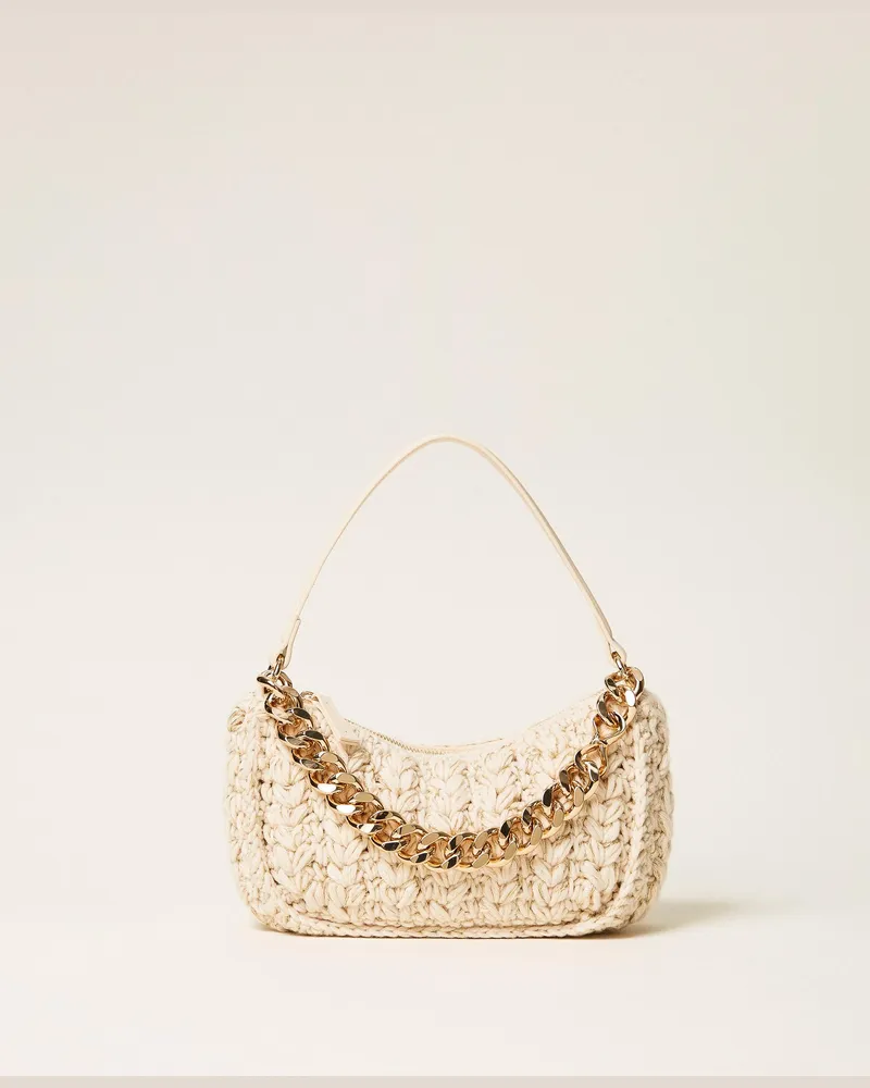 Twin-Set Liliane Tasche im Häkel-Dessin, Damen, "Parchment"-Beige Parchment-beige