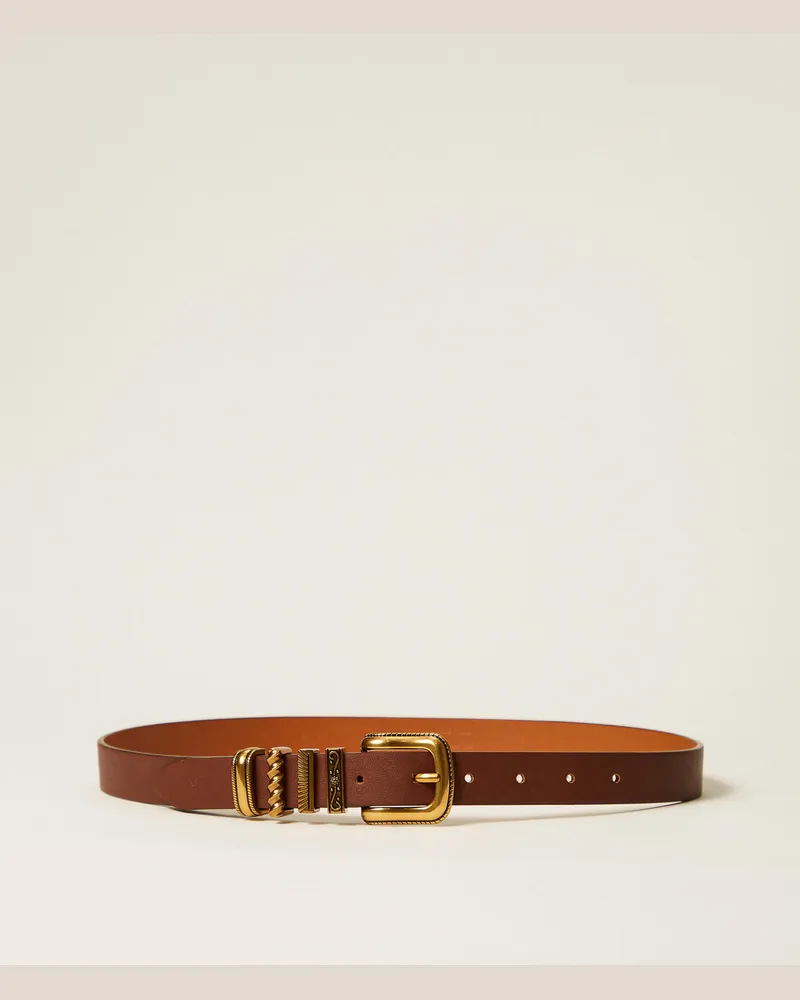 Twin-Set Accessoires - Gürtel mit Zierschlaufen, Leder, Größe Leder