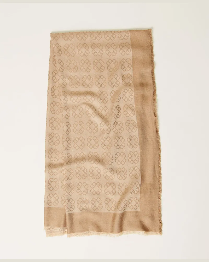 Twin-Set Accessoires - Jacquardtuch mit Oval Ts, "Rope"-Beige, Einheitsgröße Rope-beige