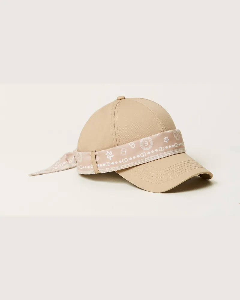 Twin-Set Accessoires - Baseballkappe mit Bandana, "Rope"-Beige, Einheitsgröße Rope-beige