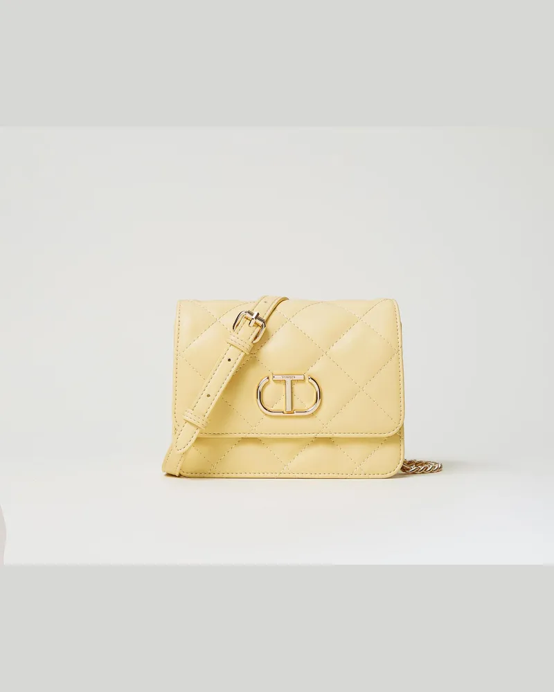 Twin-Set Taschen - Kleine gesteppte Umhängetasche „Audrey", Pale Yellow, Einheitsgröße 