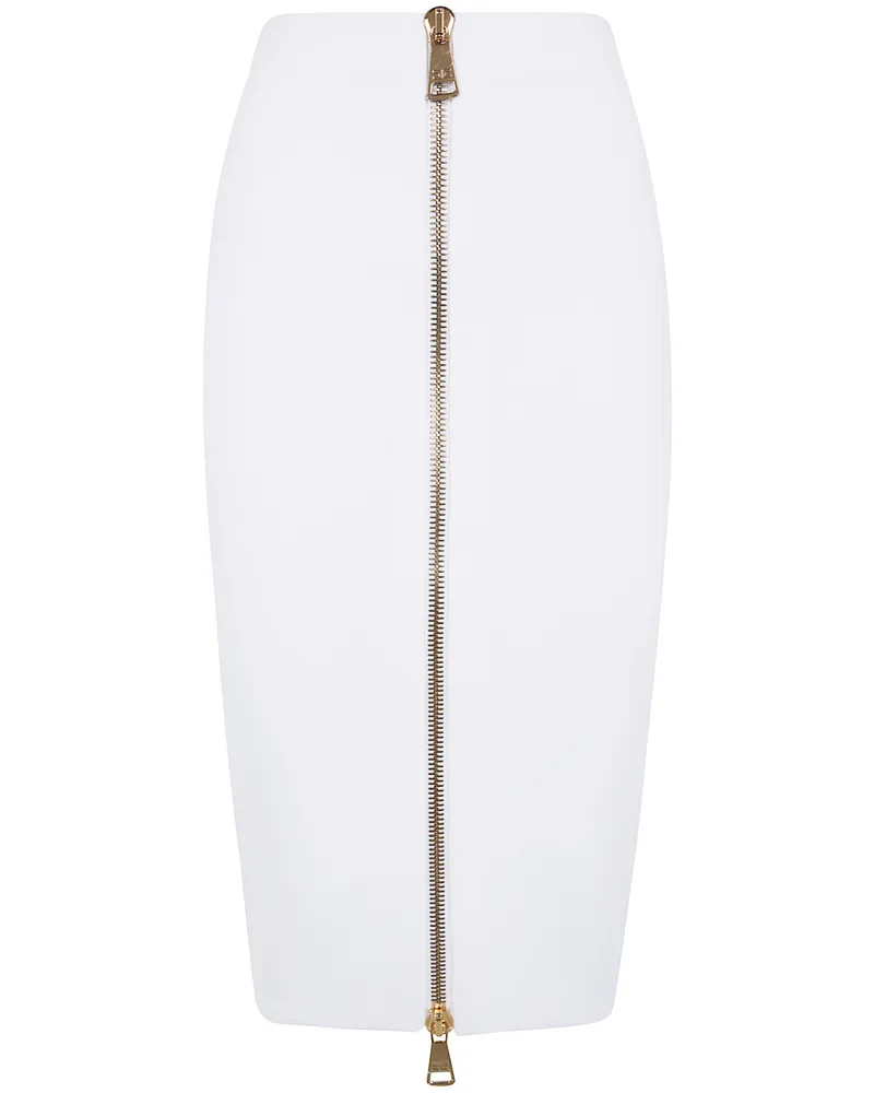 Elisabetta Franchi Skirt Zippered "Gk28b66e2 360 Avorio White