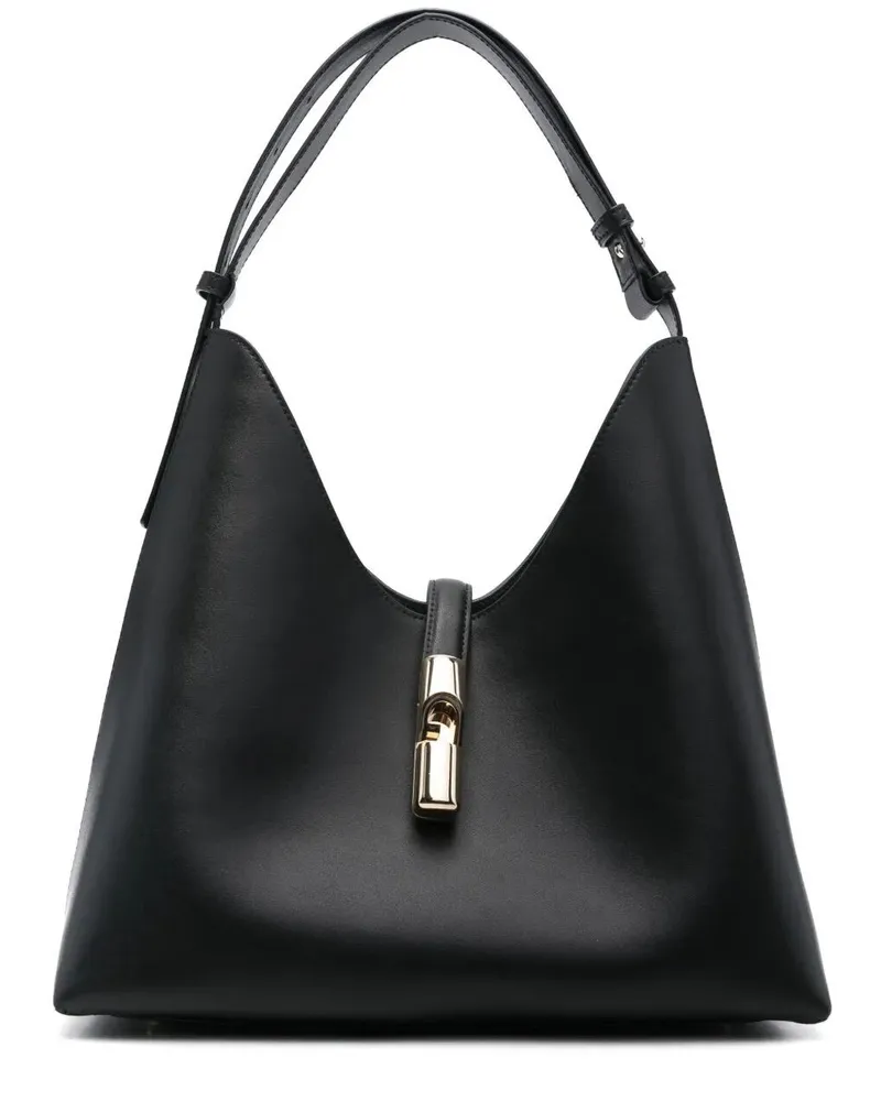 Furla Furla Goccia" Sidney Calf Leather Medium Hobo Bag Black