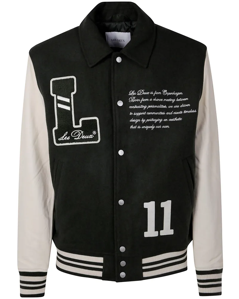 LES DEUX Les Deux Varsity" Wool Jacket Brown