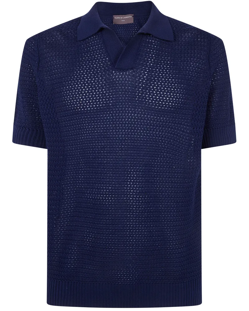 Filippo de Laurentiis Short Sleeves "Skipper" Polo Shirt Blue