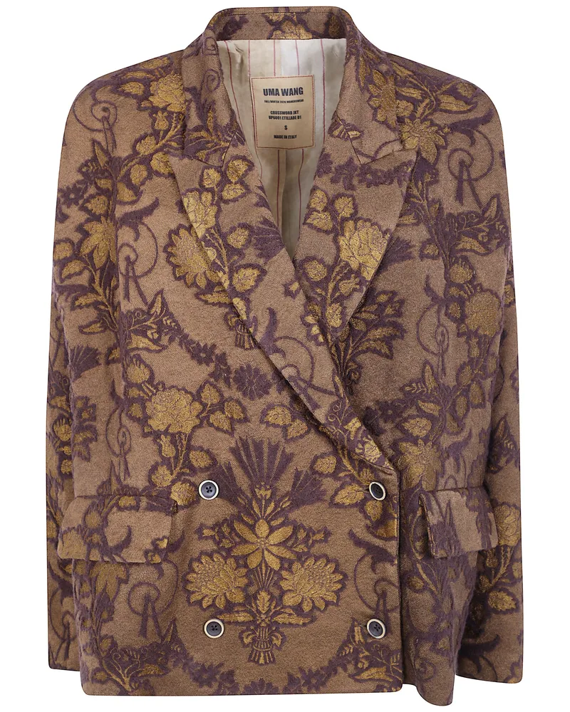 Uma Wang Jacket Wool Blend "Crossword Brown