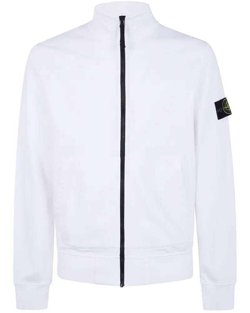 Stone Island Zip Up Cardigan White