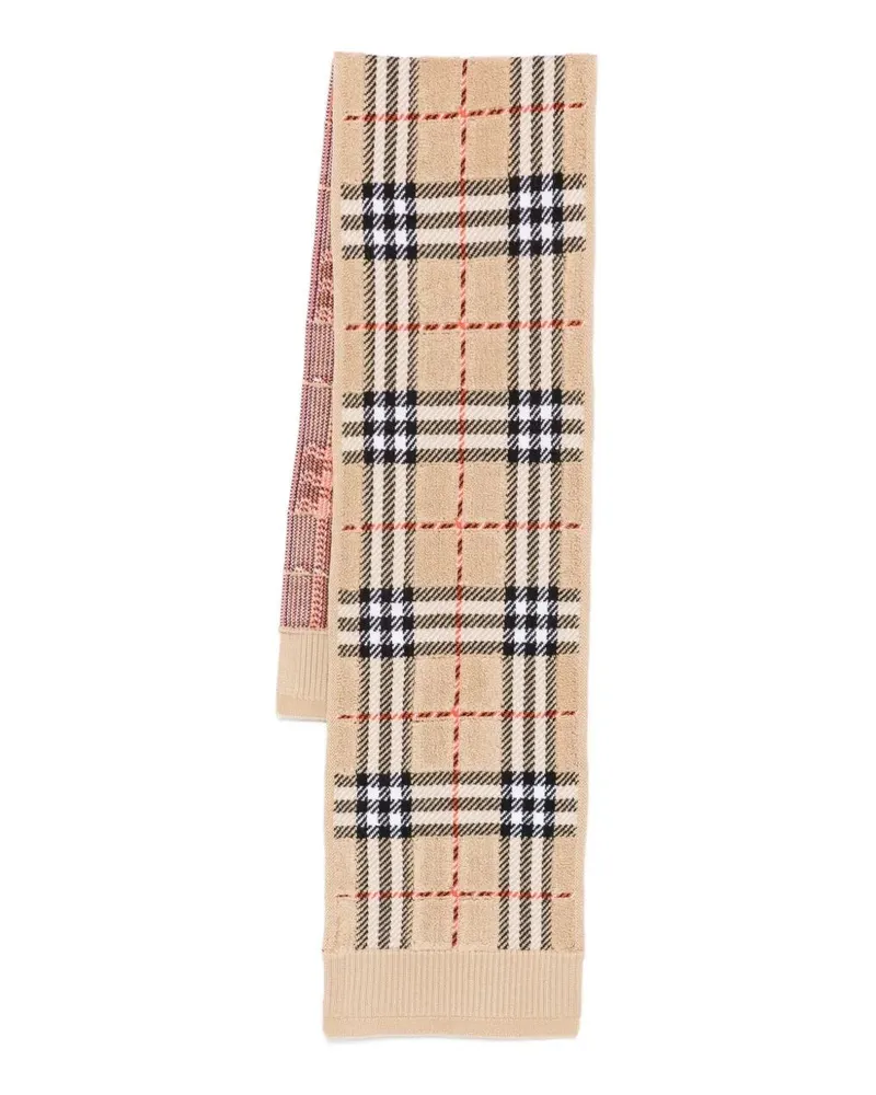 Burberry Towelling" Chk Scarf White