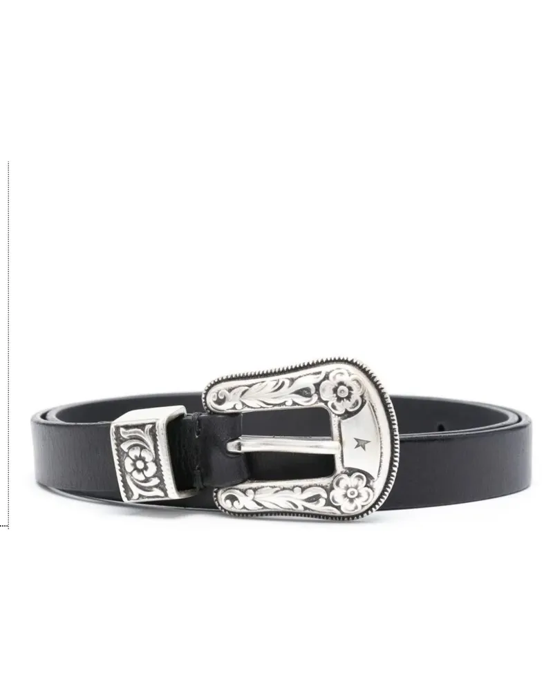 Golden Goose New Belt Lace Washed Leather Black
