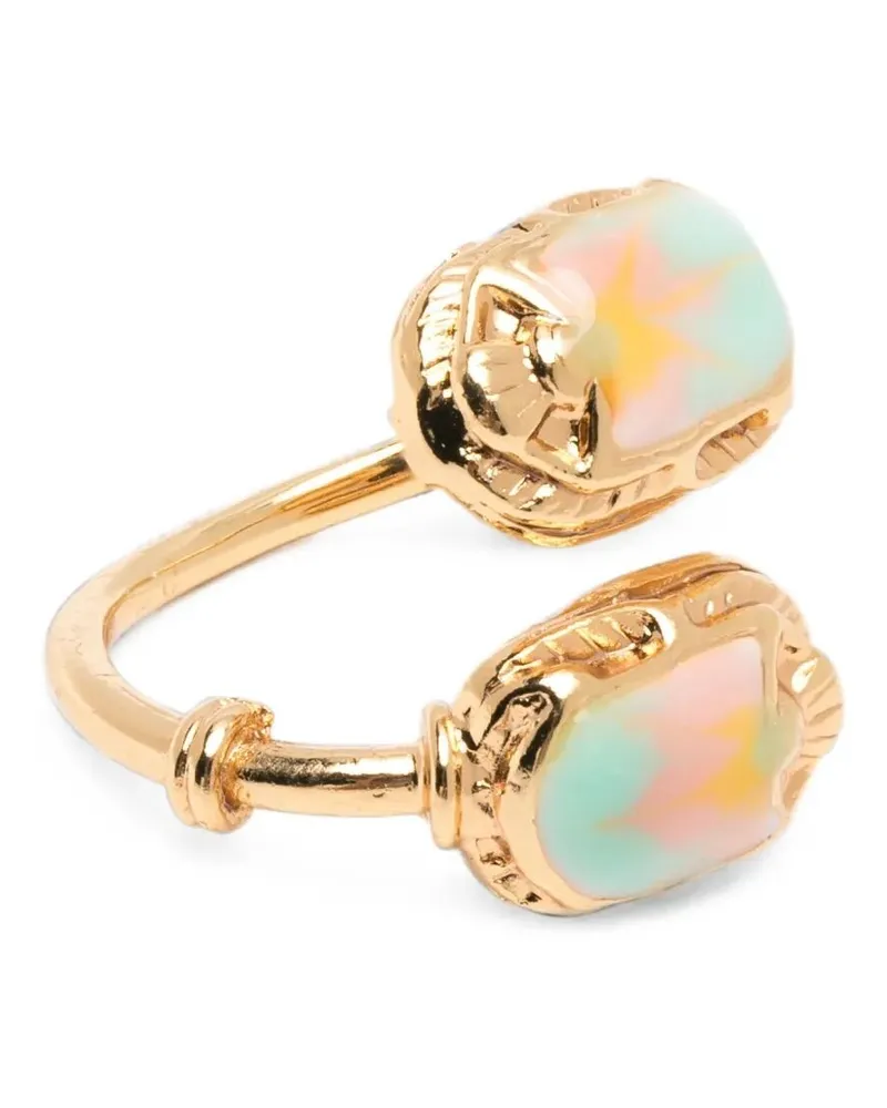Gas Bijoux Ring Gold Light "Dduality Scara Email Metallic