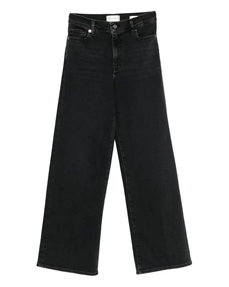 Frame Denim Le Slim Palazzo" High Rise Wide Leg Flare Jeans Black
