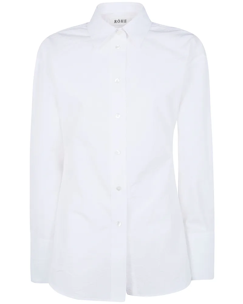 Róhe Shaped Crushed Poplin Shirt White