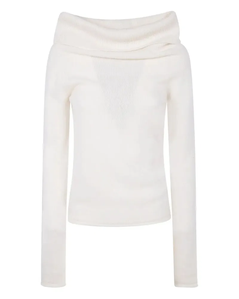 Nuur Long Sleeves Boat Neck Sweater White