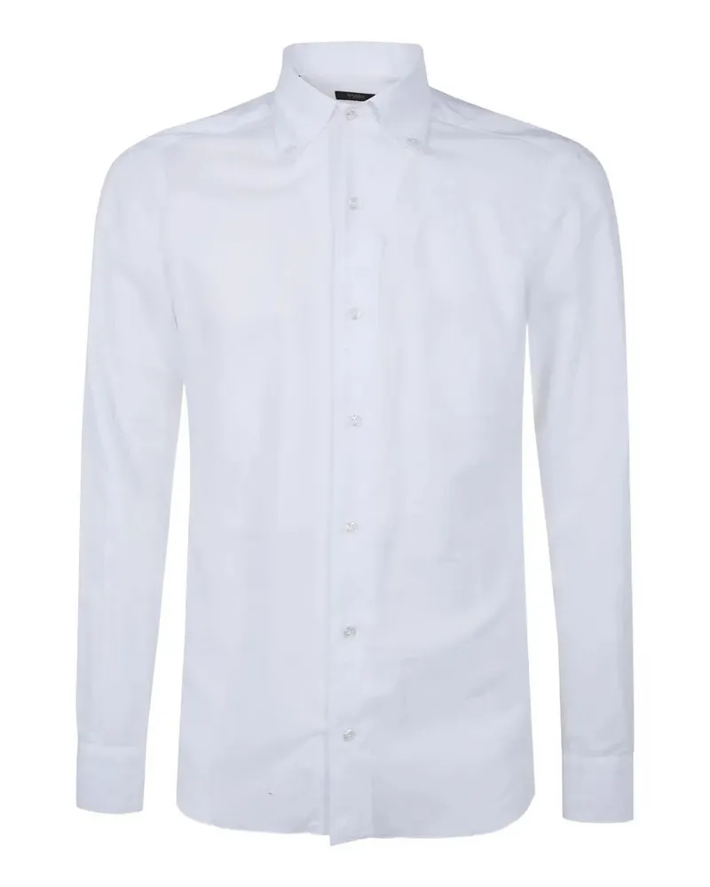 BARBA Classic Cotton & Linen Shirt White