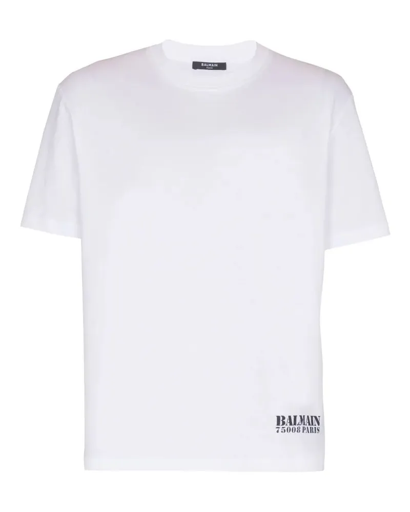 Balmain Small "Balmain Stamp" T-Shirt Regular Fit White