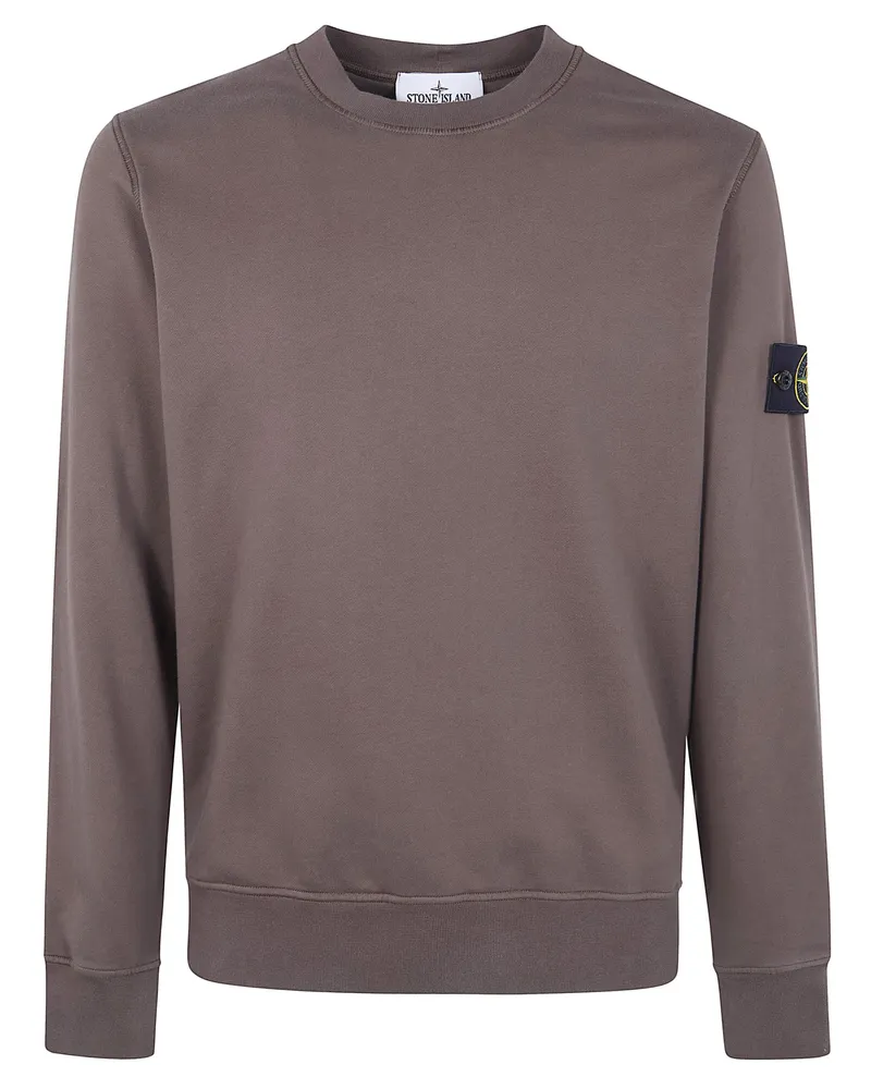 Stone Island Round Neck Sweatshirt Brown