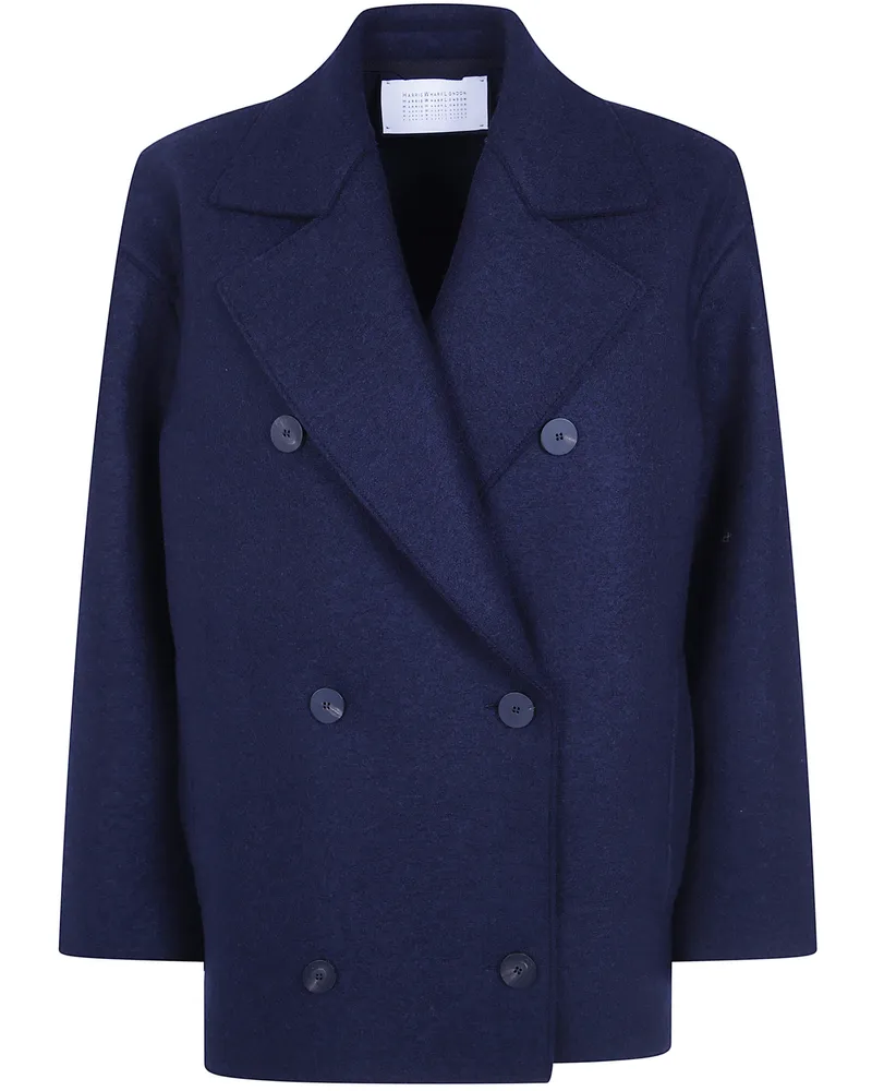 Harris Wharf London Coat Oversized Peacoat Blue
