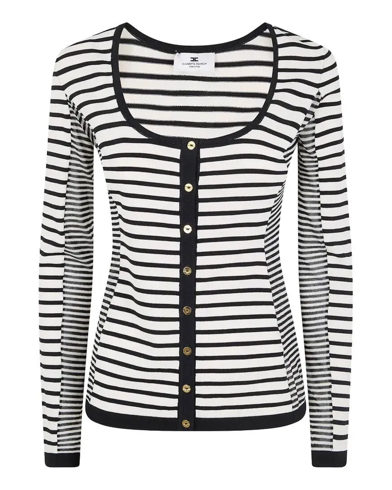 Elisabetta Franchi Tricot Squared Neck Sweater Black