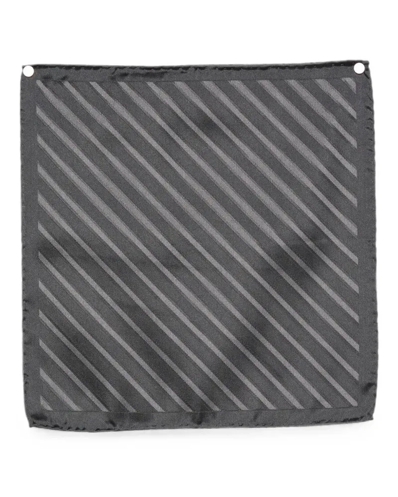 Brunello Cucinelli Pocket Square Silk "Blue Striped Blue