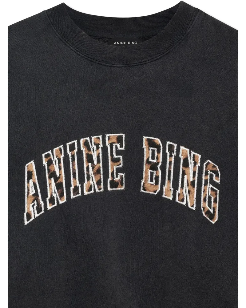 Anine Bing Miles' Sweatshirt Anine Bing Leopard Black